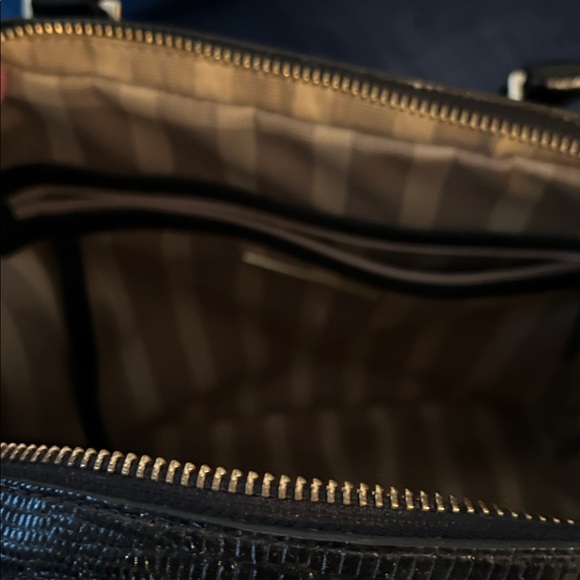 Brahmin Black and Tan Floral Satchel - Picture 3 of 5
